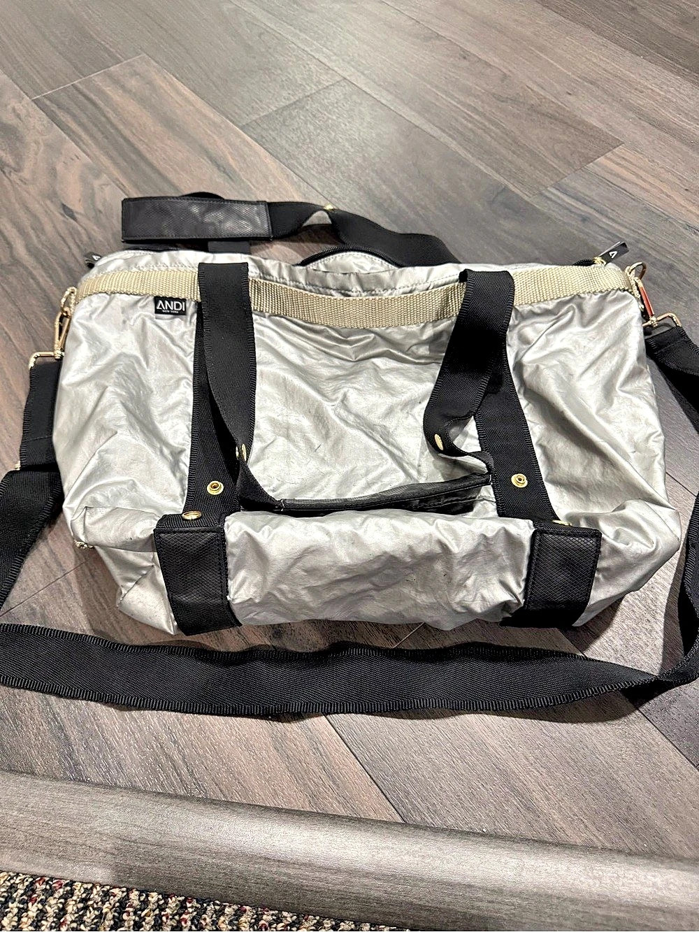 ANDI Travel Tote in Silver & Black